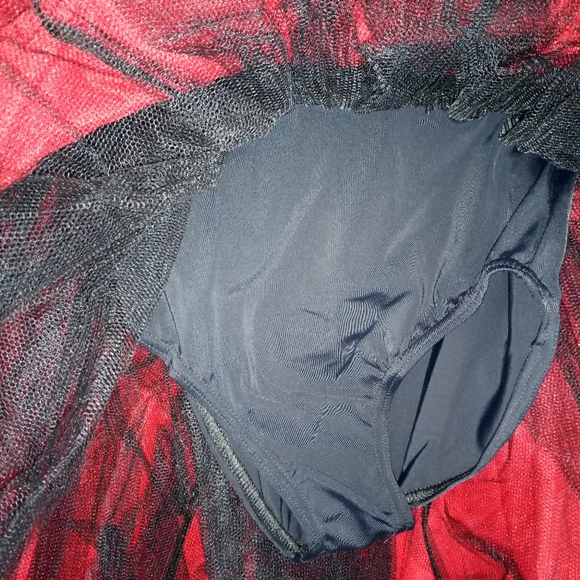 Dance Recital Costume Child-Medium or Large Red NEW Toule Pageant - Picture 6 of 12